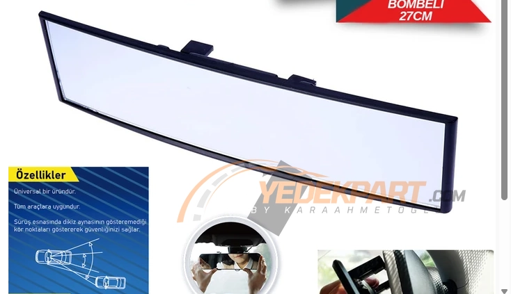 AYNA İÇ İLAVE MAKASLI BOMBE CAM VAKUM (270MM)