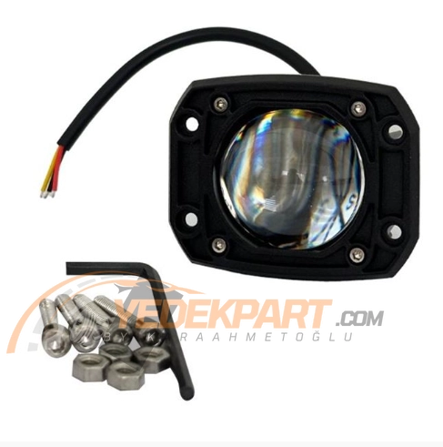 SİS LAMBASI LEDLİ OFF-ROAD PROJT MERCEK 6*8CM 12-36V BEYAZ SARI