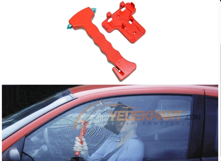 CARUB Oto İmdat Çekici Cam Kırıcı +Kemer Kesici