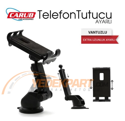 İpad+Telefon Tutucu Kızaklı Ayarlı Vantuzlu