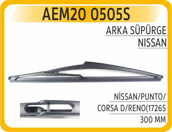 ARKA CAM SÜPÜRGE 300 MM NİSSAN/PUNTO/CORSA D/RENO(1726S