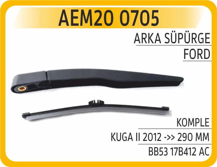 ARKA CAM SÜPÜRGE KOMPLE KUGA II 2012-290MM
