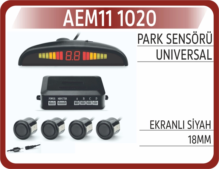 PARK SENSÖRÜ EKRANLI SİYAH 18 MM