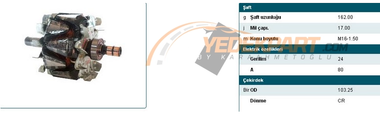 ROTOR ALTERNATOR KOLLEKTORU MERCEDES 2031