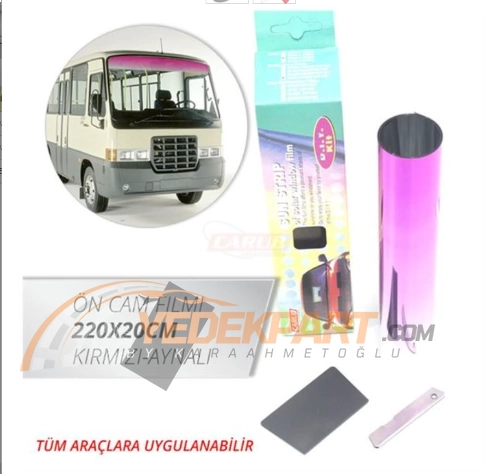 CAM FİLMİ ÖN 220*20 TP-RD-S KIRMIZI-AYNALI