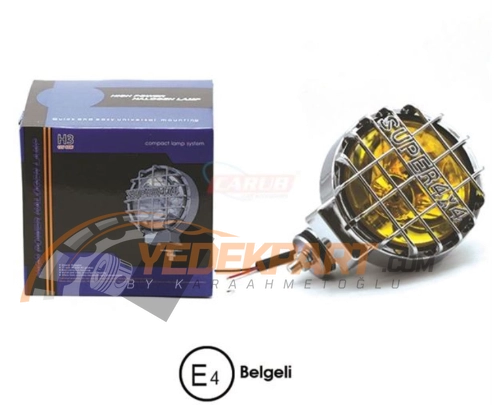 SİS LAMBASI KAFESLİ YUVARLAK 12V 4X4 KROM-SARI