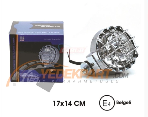 SİS LAMBASI KAFESLİ YUVARLAK 12V 4X4 KROM-BEYAZ