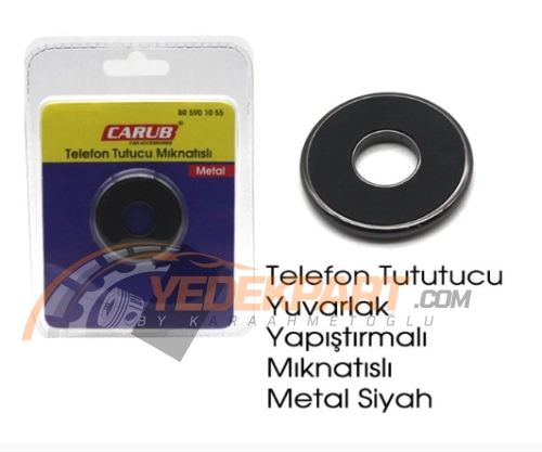 TELEFON TUTUCU YAPIŞMA MIKNATISLI METAL SİYAH