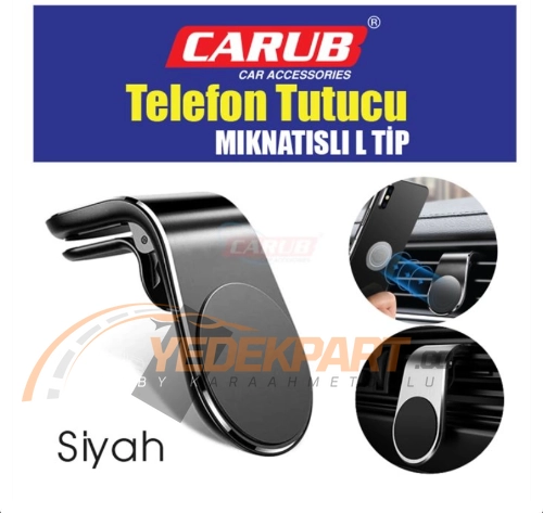 TELEFON TUTUCU L TİPİ HAVALANDIRMA SİYAH