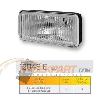 SİS FARI BEYAZ 80*160 SET