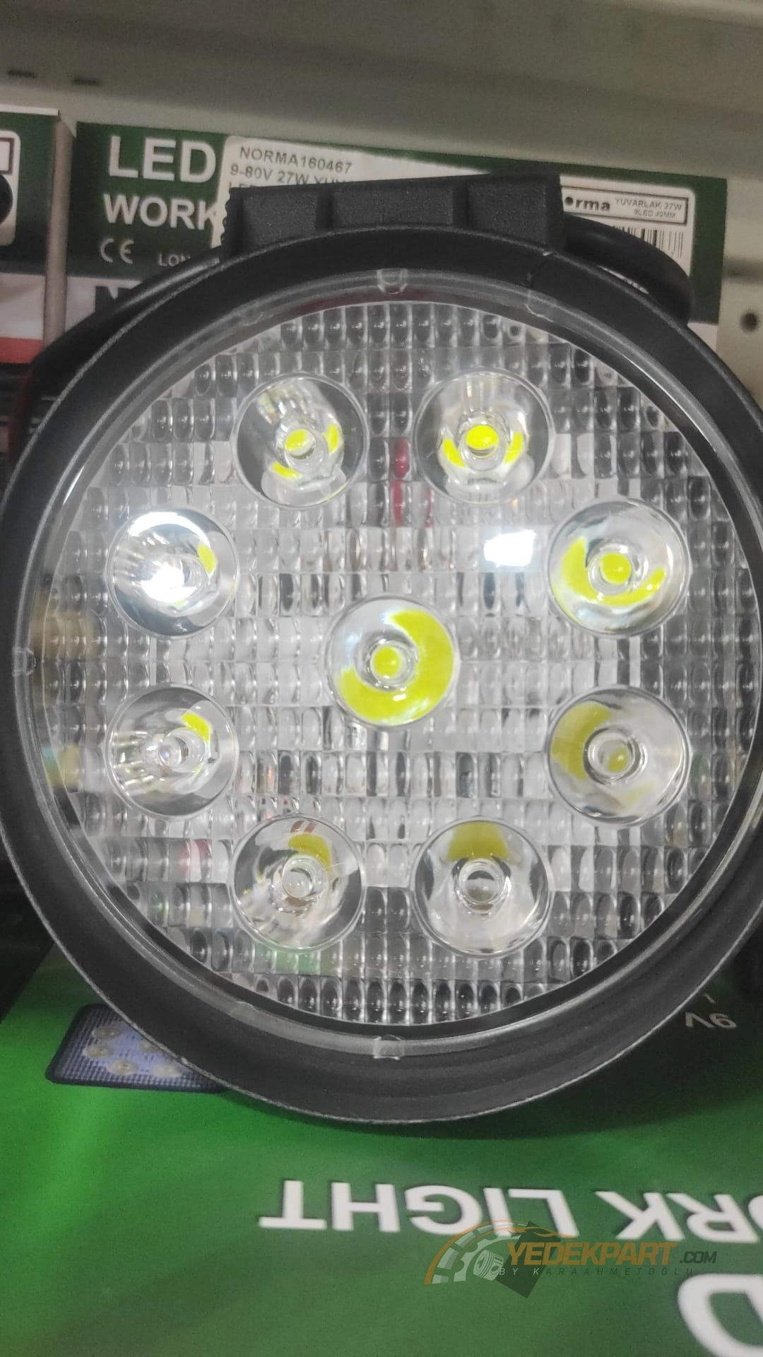 ÇALIŞMA LAMBASI YUVARLAK  9 LED KALIN9-80V 27W