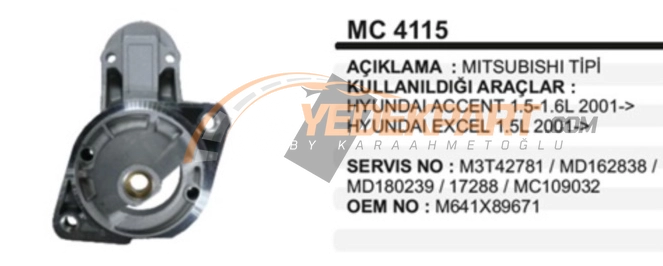 PİNYON KAPAK  MITSUBISHI T.H.ACCENT 1,5-1,6L2001->
