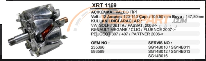 ROTOR VALEO T. 12V 120\140AH