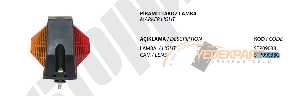 PİRAMİT TAKOZ LAMBA CAMI