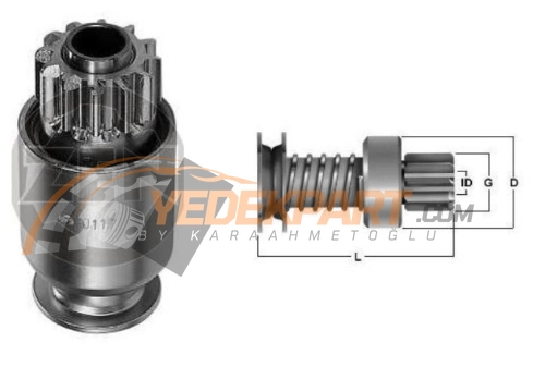 MARŞ DİŞLİSİ DELCO T. 12D  CAT 963-966