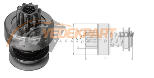 MARŞ DİŞLİSİ BOSCH T.10D FORD GRAN.-SİERRA FM 53674 Bosch 2006209431 Cargo 131207 WAI 4-864 ZEN460 BOY:74  ÇAP:27.2   KANAL:10