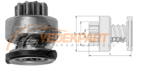 MARŞ DİŞLİSİ BOSCH T. 9D OPEL FRONTERA 2.515980,  FM 53636, UMD5631,1006209995, 1006209645, 1006209674, 1006209802, 100620902, 1006209950, 1006209987,
