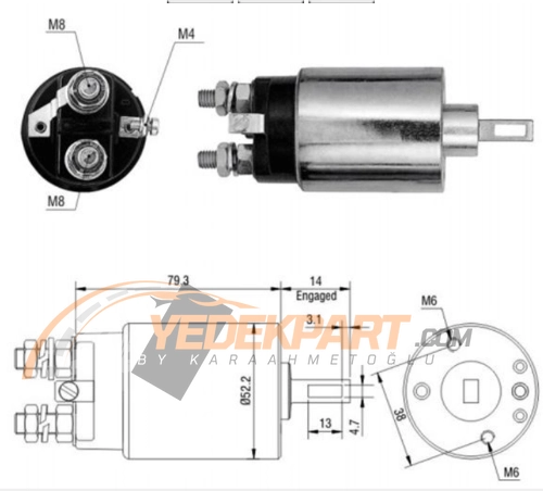 MARŞ OTOMATİĞİ HITACHI 12V YANMARJOHN DEERE CARGO 138739, HITACHI 2130-17010, 2130-47005, YANMAR 129400-77530, WAI  TRANSPO 66-8148-1,