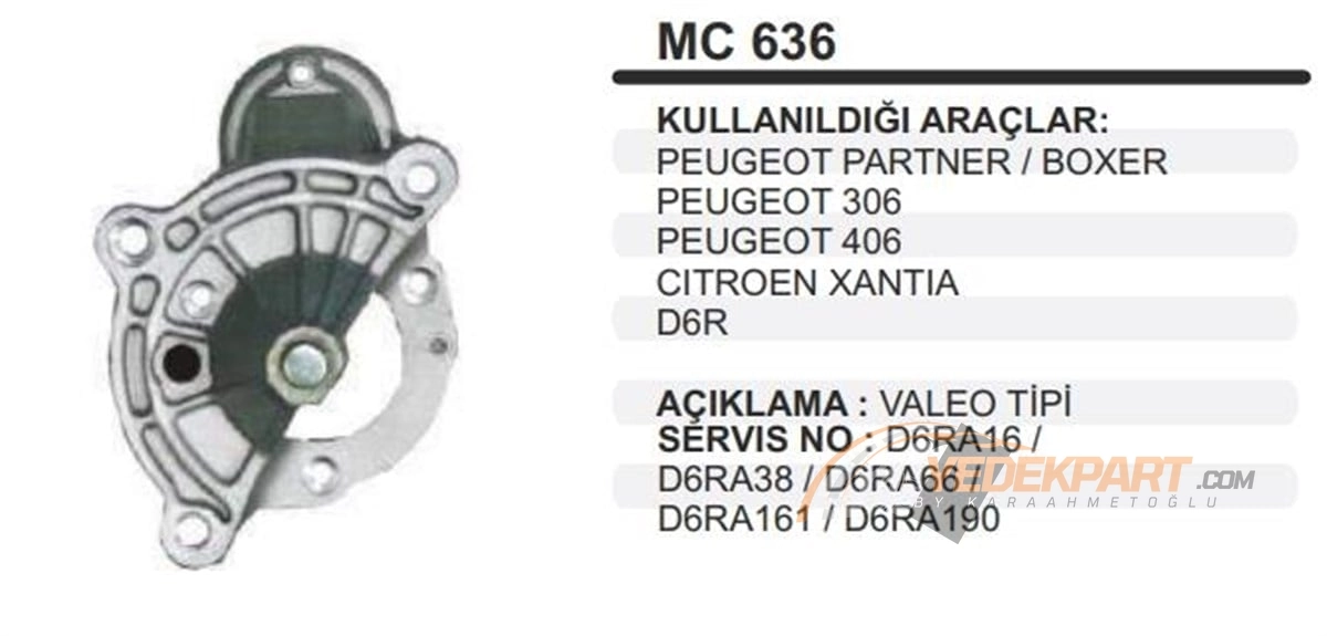 PİNYON KAPAĞI VALEO PEUGEOT PARTNER-306-406